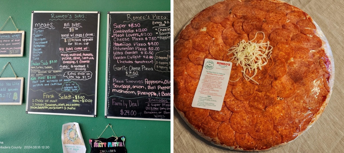 Romeo's Pizza Menu